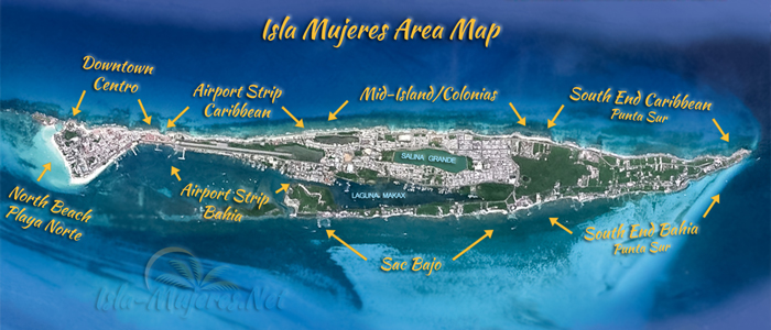 Basic Isla Mujeres Area Map